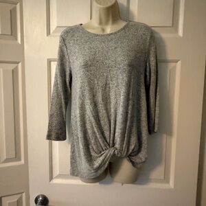 Market & Spruce Heather Gray Long Sleeve Top
